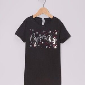 100% Cotton NEXT LEVEL APPAREL Girls Sequined Gymnastics T-Shirt